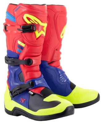 BATAI TECH 3, ALPINESTARS (CZERWONY/NIEBIESKI/ZOLTY FLUO/CZARNY, DYDIS 44,5) 