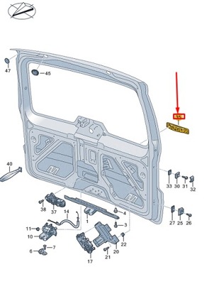 Vw caddy sb mk4 rear задняя дверь handle 7e0827566cgru фото №1