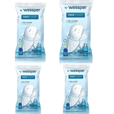 4x FILTR WESSPER AQUACLASSIC do WODY AQUA CLASSIC do DZBANKA BRITA DAFI