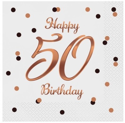 Serwetki Happy 50 Birthday 20 sztuk Urodziny