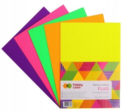 Tektura falista FLUO Happy Color A4 5 kolorów