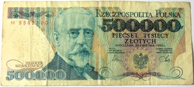 1990 500000 zł złotych Sienkiewicz seria H