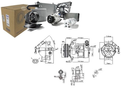 KOMPRESORIUS KONDICIONAVIMO ALFA ROMEO 159 FIAT CROMA OPEL SIGNUM VECTRA C 