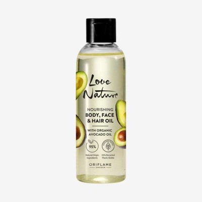 Odżywczy olejek do twarzy, ciała i włosów Love Nature z organicznym olejem
