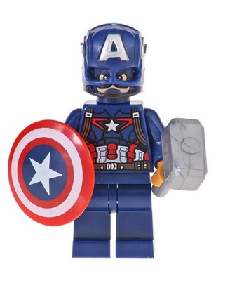 Klocki figurka Super Bohater Captain America +młot