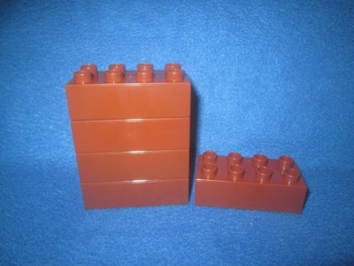 DS NOWE Lego Duplo klocek brąz 2x4 5szt