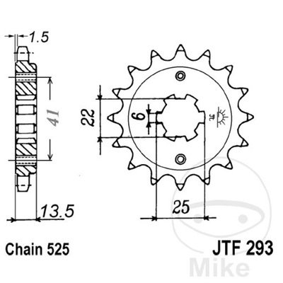 ENGRANAJE PARTE DELANTERA JT F293-16, 16Z, TAMAÑO 525  