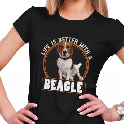 Koszulka damska Życie Jest Lepsze Z Psem Beagle S
