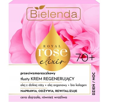 Bielenda Royal Rose Elixir przeciwzmarszczkowy tłusty krem regenerujący 70+