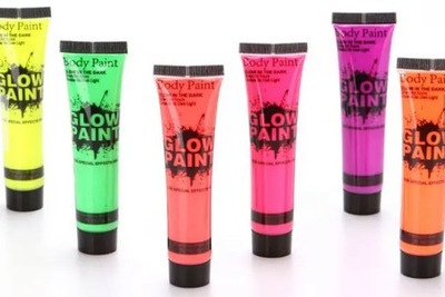 Farby do malowania twarzy ciała neon UV 6x10ml GLO