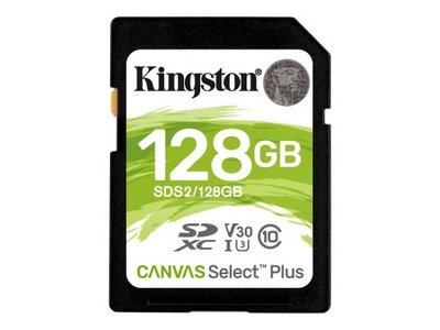 KINGSTON SDS2/128GB Kingston 128GB SDXC Canvas Select Plus 100R C10 UHS-I