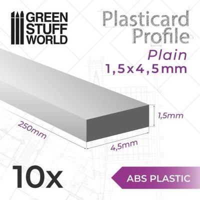GSW 9123 ABS Plasticard - Profile PLAIN 4.5mm (op. 10szt)