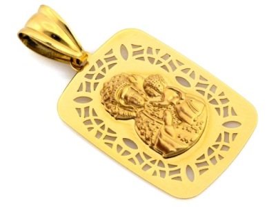 MEDALIK ZŁOTY BLASZKA AŻUROWA ZŁOTO 585