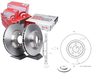 КОМПЛЕКТ ТОРМОЗНИЙ ДИСК ШАЛЬМІВНИХ BREMBO 71739567 71739568