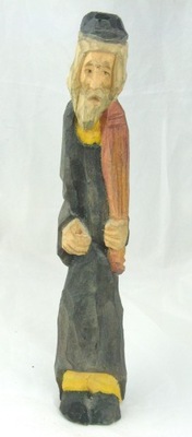 ŻYD ze skrzypcami muzykant grajek stara rzeźba drewno 29cm