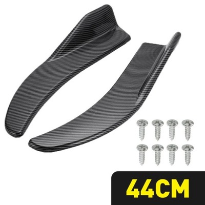 1 PAIR UNIVERSAL BLACK/CAR CARBON FIBER SCREEN CAR БАМПЕР СПОЙЛЕР FR~52357