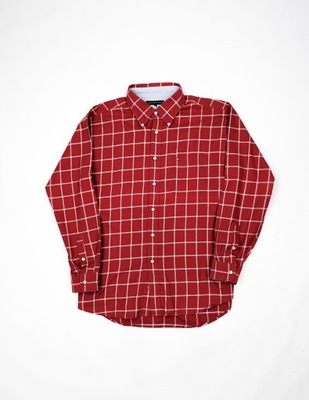Tommy Hilfiger czerwona koszula w kratę XL logo..