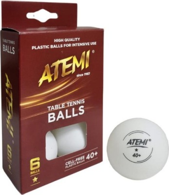 PIŁECZKI DO TENISA STOŁOWEGO PING PONGA ATEMI* BIAŁE 6 SZT.
