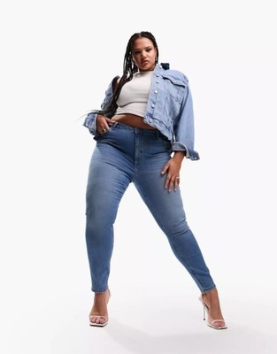 KURTKA PLUS SIZE JEANSOWA NIEBIESKA GUZIKI L VŹC