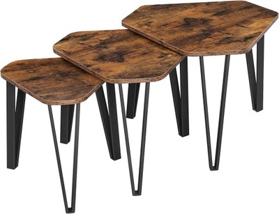 LOFTOWE rustykalne stoliki zestaw 3 sztuki
