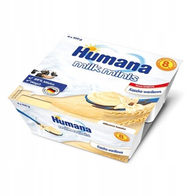 HUMANA Deserek mleczny kaszka waniliowa 4x100g