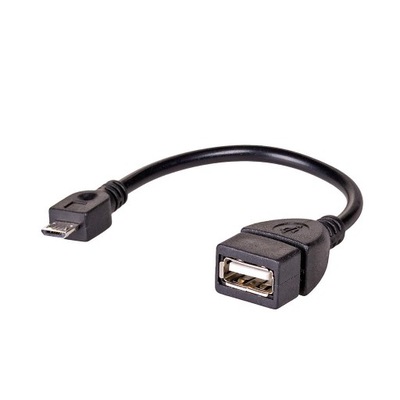 KABEL USB MICRO(M)->USB-A(F) 2.0 0.15M OTG CZARNY LANBERG-OEM