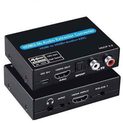 Ekstraktor HDMI 2.0 TOSLINK KONWERTER ARC 5.1 HDCP