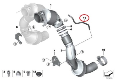 Bmw оригинальный номер 13628092624 шланг катализатора m5 f90 m8 f91 f92 фото №1