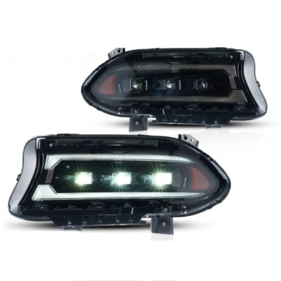 Фари бі-світлодіодний black комплект dodge charger 15-23 фото №1