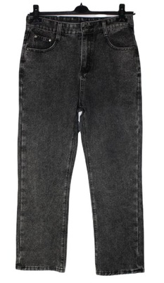 Szare luźne spodnie jeansy proste S
