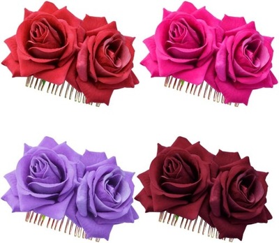 4 sztuki kwiat róży spinka do włosów flamenco kwiat broszka dla tancerza fl