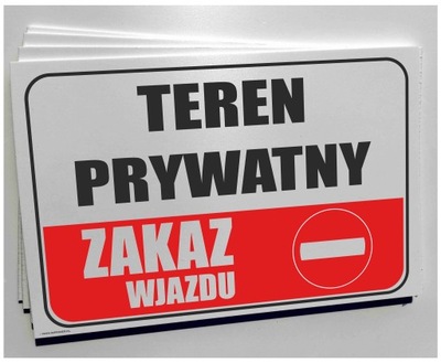 ПАНЕЛЬ TEREN PRYWATNY ZAKAZ WJAZDU 60X40CM