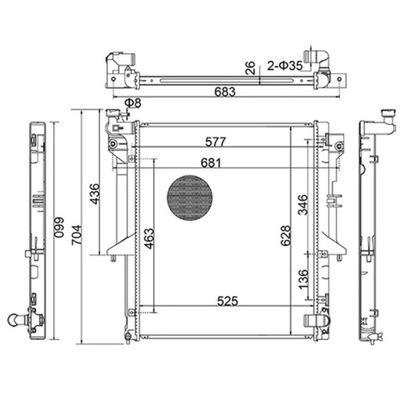 CHLODNICA, SISTEMA DE REFRIGERACIÓN DEL MOTOR HART 644 076  