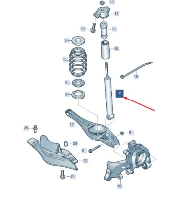 Skoda superb mk3 rear shock абсорбер 3q0513049ft фото №1