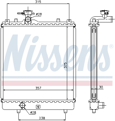 RADUADOR SISTEMA DE REFRIGERACIÓN DEL MOTOR 64195  