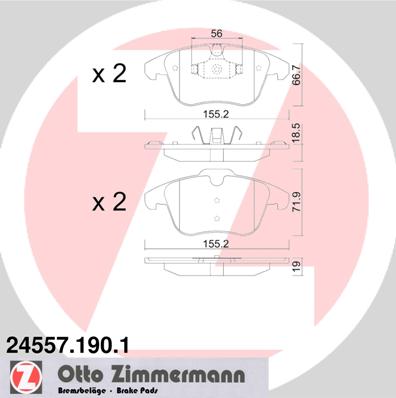 TRINKELĖS PRIEK. ZIMMERMANN CITROËN DS5 2.0 HDI 165 