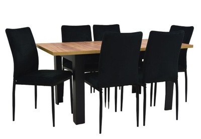 Stół z krzesłami rozkładany 80x140/180 6 krzeseł fotelowe KOLORY