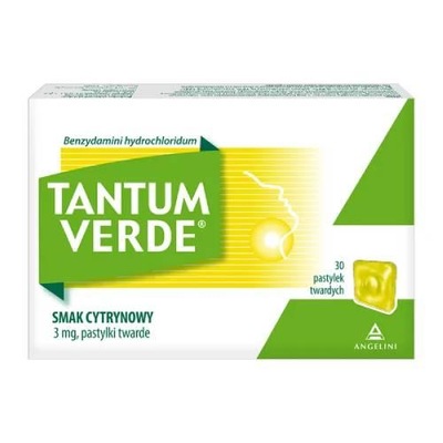 Tantum Verde smak cytrynowy 3 mg, 30 pastylek