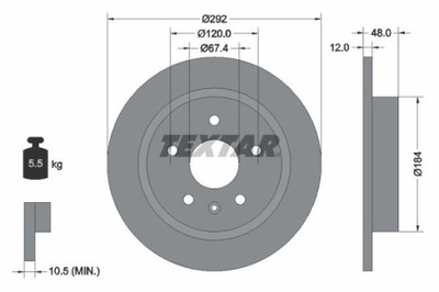 TEXTAR 92222903 ДИСК ТОРМОЗНОЙ