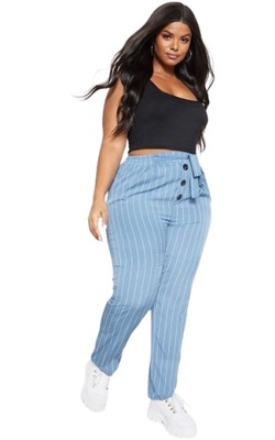 PrettyLittleThing niebieskie spodnie plus size 44