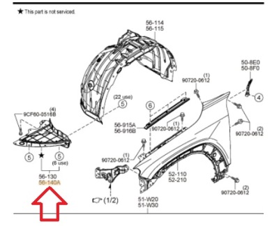 Подкрылок передние левая - mazda mx-30 dr 2022 dn4e5614ya фото №1