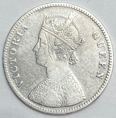 Indie Brytyjskie 1 Rupia 1876 Victoria srebro *198