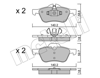 METELLI 22-0555-0 КОМПЛЕКТ КОЛОДОК ШАЛЬМІВНИХ, HAMU