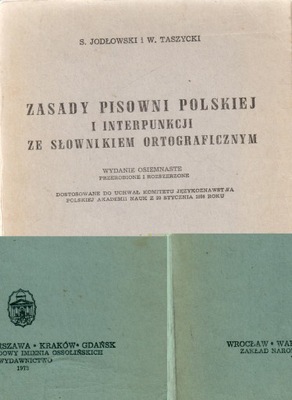 ZASADY PISOWNI POLSKIEJ I INTERPUNKCJI SŁOWNIKIEM