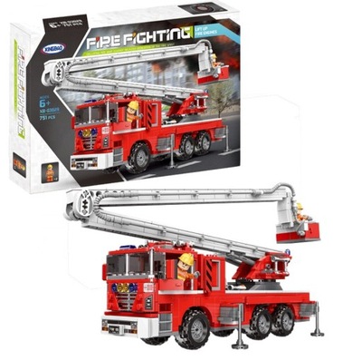 KLOCKI POJAZD STRAŻ POŻARNA WÓZ BOJOWY PODNOŚNIK