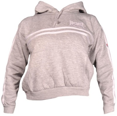 LONSDALE bluza CROPPED grey HOODIE _ S