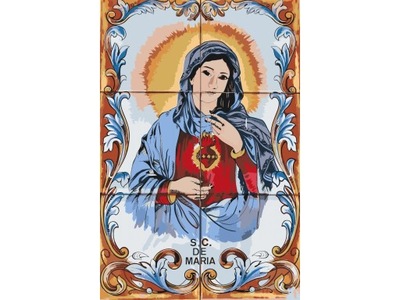 Haft Diamentowy Maryja Madonna Religia Witraż DUŻY 60 x 80 cm NA RAMIE