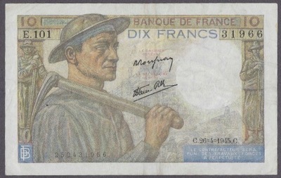 Francja - 10 franków 1945 (XF)