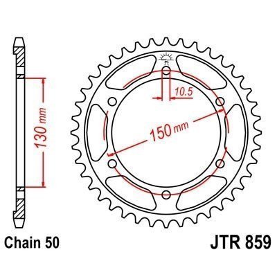 ЗУБЧАТКА ЗАДНЯ JT 44-ZĘBY YAMAHA XJR 1300 1999-2003