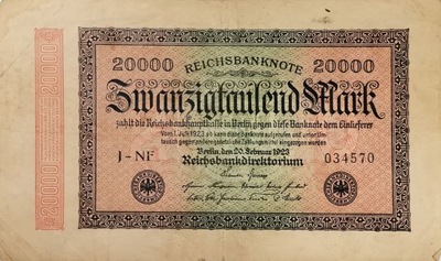 Banknot 20000 Marek Niemcy 1923 r
